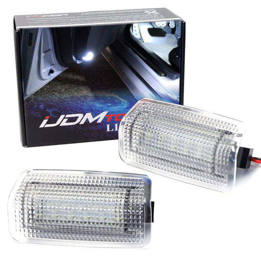 iJDMTOY Full LED Side Door Courtesy Light Assy for Lexus & Toyota, 18-SMD Xenon White LED, Clear Lens